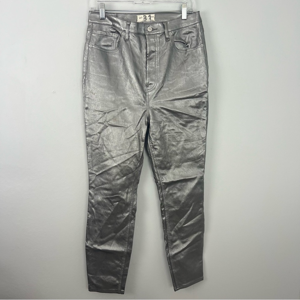 We The Free Phoenix Coated Metallic Silver High Rise Jeans